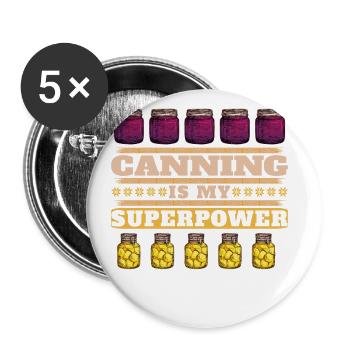 La nourriture en conserve est mon superpouvoir, la nourriture en conserve - Lot de 5 grands badges (56 mm) - blanc - Devant