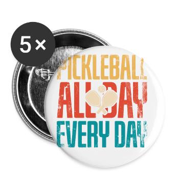 Life is amazing, Pickleball does it - Buttons large 2.2''/56 mm (5-pack) - white - Front