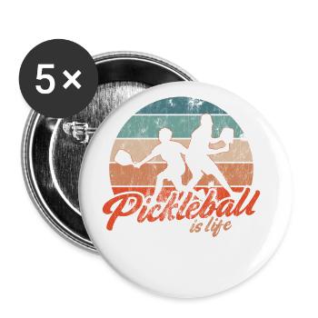 Life is amazing, Pickleball does it - Buttons large 2.2''/56 mm (5-pack) - white - Front