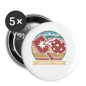 Life is amazing, Pickleball does it - Buttons large 2.2''/56 mm (5-pack) - white - Front