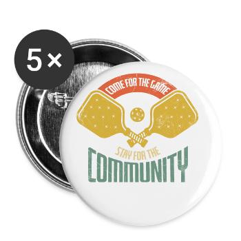 Life is amazing, Pickleball does it - Buttons large 2.2''/56 mm (5-pack) - white - Front