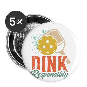 Life is amazing, Pickleball does it - Buttons large 2.2''/56 mm (5-pack) - white - Front
