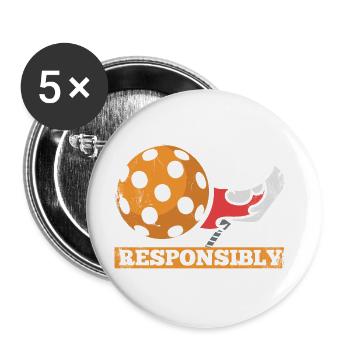 Life is amazing, Pickleball does it - Buttons large 2.2''/56 mm (5-pack) - white - Front