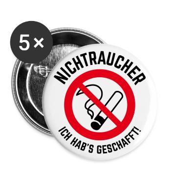 Nichtraucher – Ich Hab’s Geschafft! (3C / B) - Buttons groß 56 mm (5er Pack) - Weiß - Vorne