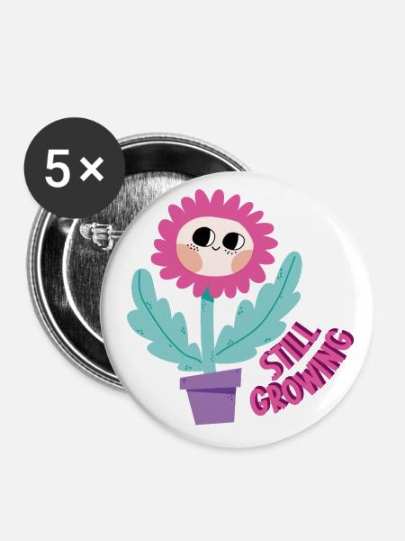 Still Growing - Buttons groß 56 mm (5er Pack) - Weiß
