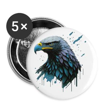 Entfessle die Majestät: Adler - Buttons groß 56 mm (5er Pack) - Weiß - Vorne