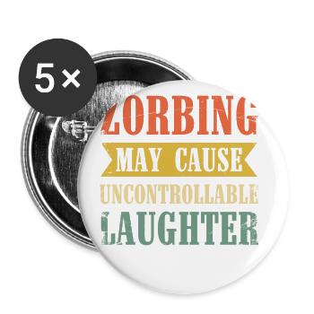 Zorbing can cause uncontrollable laughter - Buttons large 2.2''/56 mm (5-pack) - white - Front