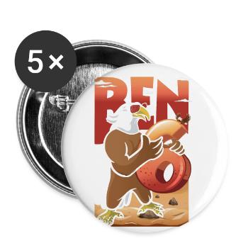 Conception de pygargue à tête blanche pour le sixième anniversaire - Lot de 5 grands badges (56 mm) - blanc - Devant