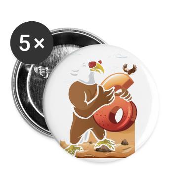 Conception de pygargue à tête blanche pour le sixième anniversaire - Lot de 5 grands badges (56 mm) - blanc - Devant