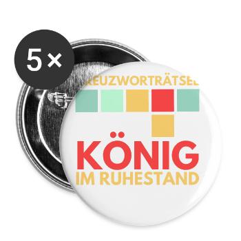 Kreuzworträtsel Design für Opa - Buttons groß 56 mm (5er Pack) - Weiß - Vorne