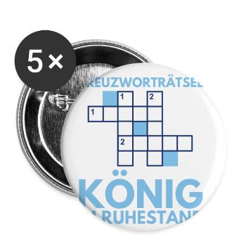 Kreuzworträtsel Design für Opa - Buttons groß 56 mm (5er Pack) - Weiß - Vorne