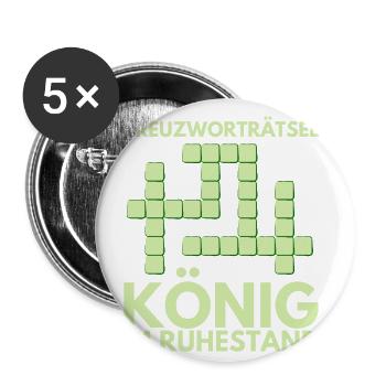 Kreuzworträtsel Design für Opa - Buttons groß 56 mm (5er Pack) - Weiß - Vorne