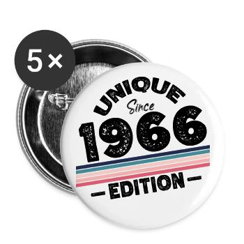 Unique depuis 1966 Edition Anniversaire Millésime 1966 - Lot de 5 grands badges (56 mm) - blanc - Devant