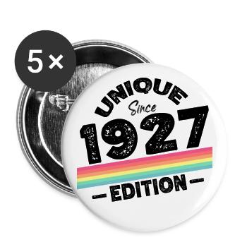 Unique depuis 1927 Edition Anniversaire Millésime 1927 - Lot de 5 grands badges (56 mm) - blanc - Devant