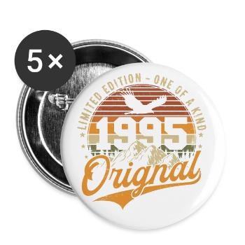 Original 1995 Vintage Vintage Birthday Gift - Buttons large 2.2''/56 mm (5-pack) - white - Front