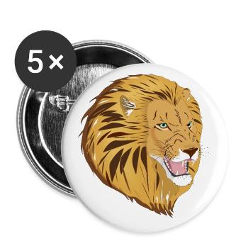 Lio the Lion - Buttons large 2.2''/56 mm (5-pack) - white - Front