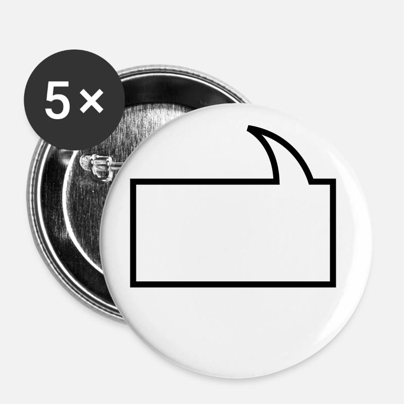 Sprechblase - Buttons groß 56 mm (5er Pack) - Weiß