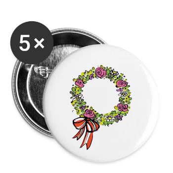 Réserver Kranzl rose - Lot de 5 grands badges (56 mm) - blanc - Devant