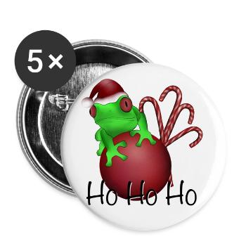 Santa Claus frog prince candy canes Nicholas - Buttons large 2.2''/56 mm (5-pack) - white - Front