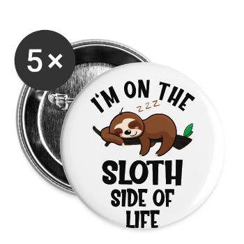 Funny sloth funny saying - Buttons large 2.2''/56 mm (5-pack) - white - Front