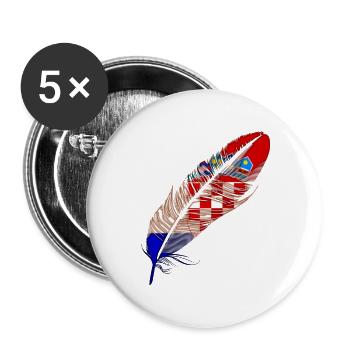 Kroatien Kroatisch Hrvatska Kroaten Kroaten Kroaten - Buttons groß 56 mm (5er Pack) - Weiß - Vorne
