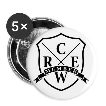 crew member design - Lot de 5 grands badges (56 mm) - blanc - Devant