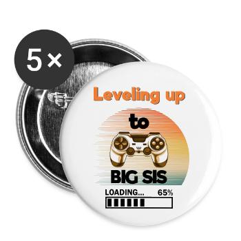 Leveling up to big sis Konsolen controller retro - Buttons groß 56 mm (5er Pack) - Weiß - Vorne