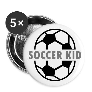 Soccer kid (deux moitiés de football) - Lot de 5 grands badges (56 mm) - blanc - Devant