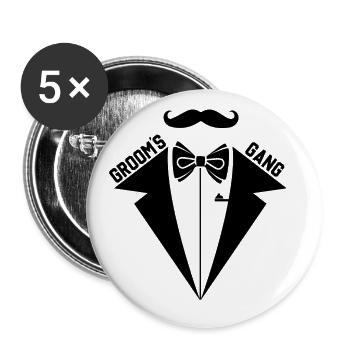 Team Groom - Buttons large 2.2''/56 mm (5-pack) - white - Front