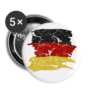 Drapeau de l’Allemagne - Lot de 5 grands badges (56 mm) - blanc - Devant