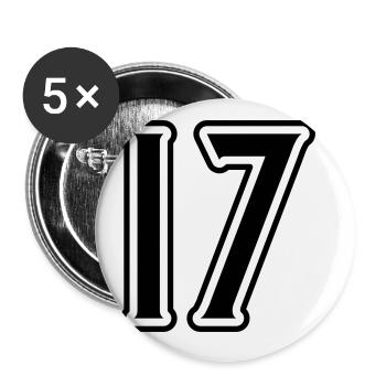 17 Number symbol - Buttons large 2.2''/56 mm (5-pack) - white - Front