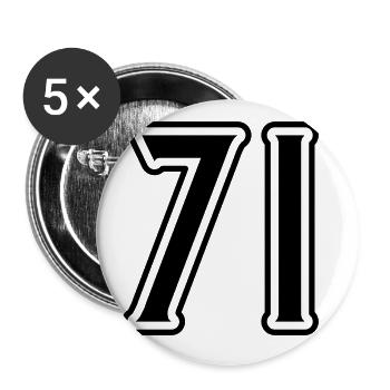 Symbole numérique 71 - Lot de 5 grands badges (56 mm) - blanc - Devant