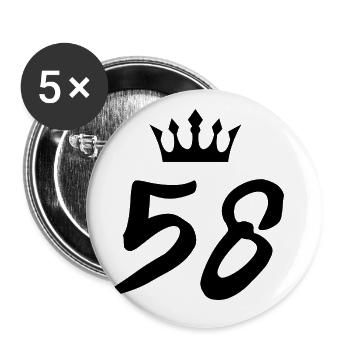58 Couronne numérique - Lot de 5 grands badges (56 mm) - blanc - Devant