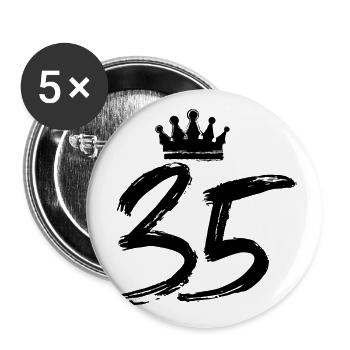35 Couronne numérique - Lot de 5 grands badges (56 mm) - blanc - Devant