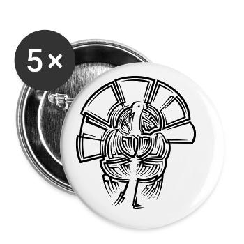 Truthan Tribal Tattoo - Buttons groß 56 mm (5er Pack) - Weiß - Vorne