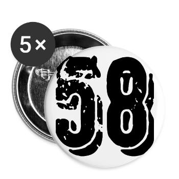 58 number jersey - Buttons large 2.2''/56 mm (5-pack) - white - Front