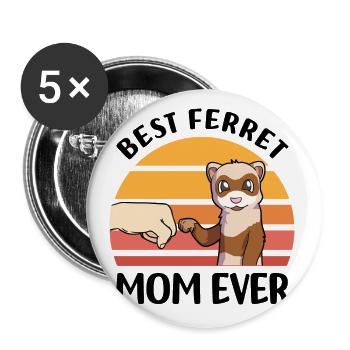 Amateur de furets - Lot de 5 grands badges (56 mm) - blanc - Devant