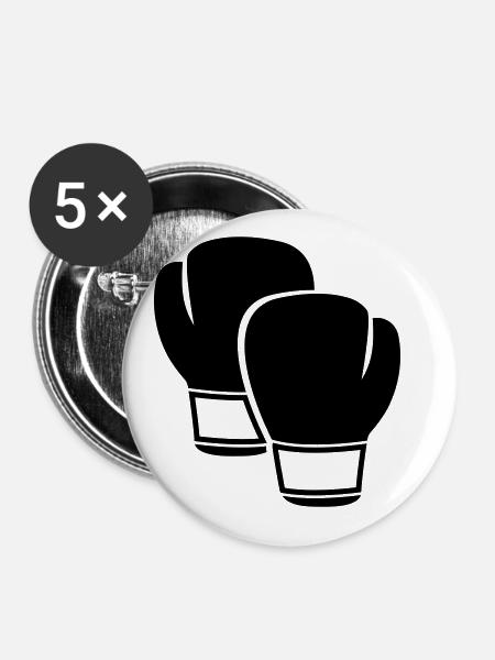 Boxhandschuhe - Buttons groß 56 mm (5er Pack) - Weiß