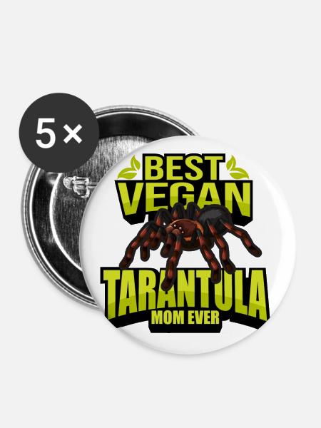 Tarantula Veganer - Buttons groß 56 mm (5er Pack) - Weiß