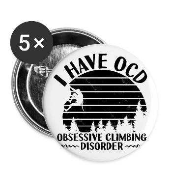 Dictons d’escalade | Idées cadeaux Climber Mountains - Lot de 5 grands badges (56 mm) - blanc - Devant