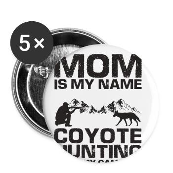 Coyote Capture and Coyote Hunter Design - Buttons large 2.2''/56 mm (5-pack) - white - Front