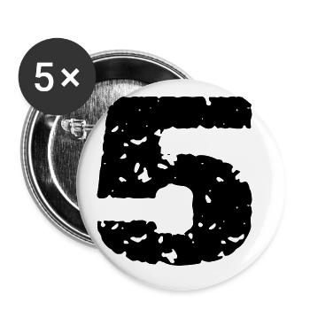 Maillot 5 numéros - Lot de 5 grands badges (56 mm) - blanc - Devant