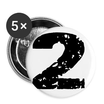 2 Maillot numéro - Lot de 5 grands badges (56 mm) - blanc - Devant