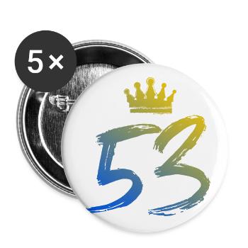 53 Zahl Krone - Buttons groß 56 mm (5er Pack) - Weiß - Vorne