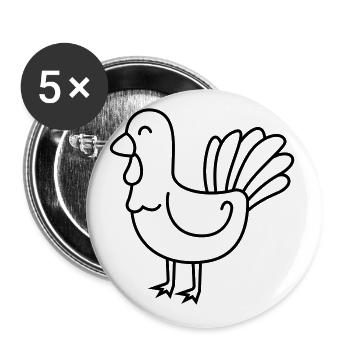 Truthan Comic Animal - Buttons large 2.2''/56 mm (5-pack) - white - Front