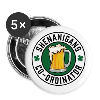 Shenanigans Koordinator - Buttons groß 56 mm (5er Pack) - Weiß - Vorne