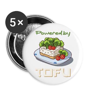 Powered by Tofu - Buttons groß 56 mm (5er Pack) - Weiß - Vorne