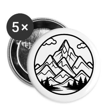 Mountains symbol nature - Buttons large 2.2''/56 mm (5-pack) - white - Front