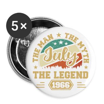 July 1966 The Man, The Myte, The legend, Juli 1966 - Buttons groß 56 mm (5er Pack) - Weiß - Vorne
