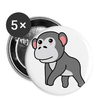 Gorilla Comic - Buttons large 2.2''/56 mm (5-pack) - white - Front